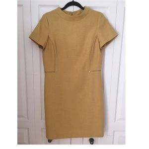 TAHARI by ASL mustard boat neck dress